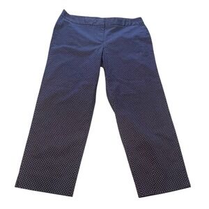 Talbots Signature Cropped Ankle Pants Nantuckey‎ Navy Women's Size 14 Polka Dot